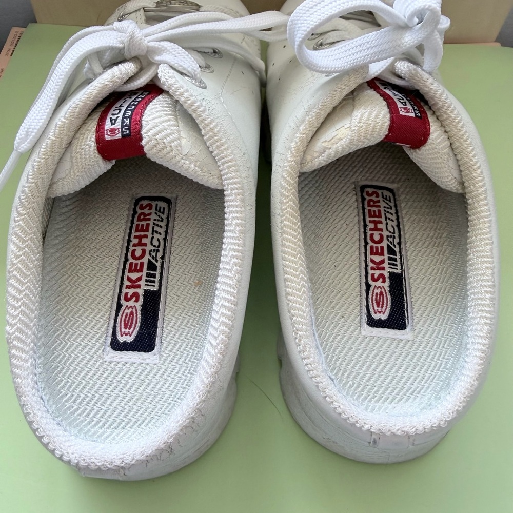 Vintage Skechers White Lace-Up Mules - Picture 6 of 14